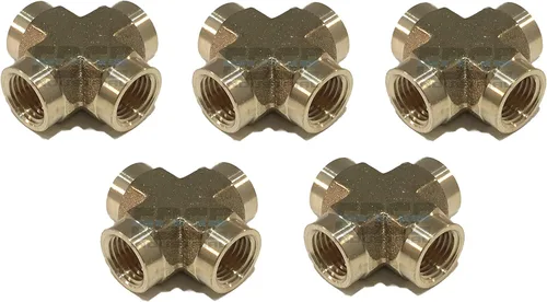 Miniatura 4 de Conexión cruzada de latón forjado 1/4" hembra NPT FNPT combustible/aire/agua/aceite/gas WOG (cantidad 01)