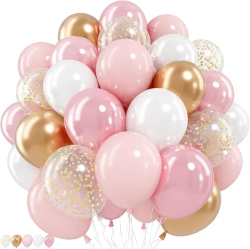 Miniatura 19 de Jobkoo Globos Azules y Blancos, 60 Pzs Globos de Látex Pastel Azul Bebé Plateado de 12 Pulgadas con Globos de Confeti Metálico Globos de Graduación