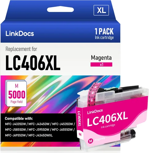 Miniatura 7 de LinkDocs LC406XL - Cartuchos de tinta cian compatibles con Brother LC406 LC406XL C para usar con impresora Brother MFC-J4535DW MFC-J4345DW