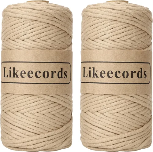 Miniatura 43 de Likeecords - Cuerda de macramé de 4 mm de un solo hilo, 80 m de cuerda de macramé colorida, cuerda de algodón para macramé, cuerda de algodón