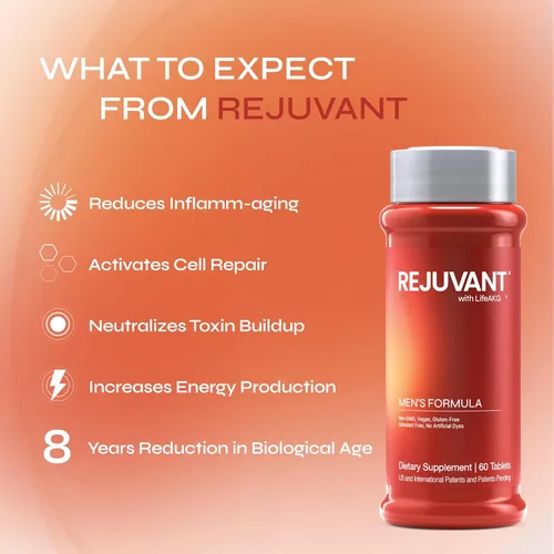 Miniatura 6 de Rejuvant AKG Suplemento de longevidad 1000 mg ultra 98% puro (alfa cetoglutarato de calcio), nueva fórmula, tabletas recubiertas, fórmula patentada