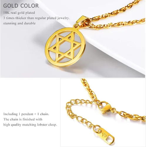 Miniatura 2 de PROSTEEL Collar con colgante y cadena de acero inoxidable de la estrella de David judía, joyería de Israel para hombres y mujeres