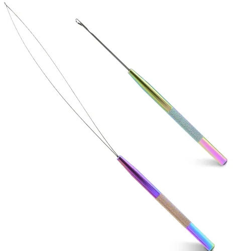 Miniatura 9 de NEWISHTOOL Kit de herramientas de extensión de cabello de acero inoxidable, gancho para tirar de aguja de bucle y enhebrador, dispositivo de cuentas