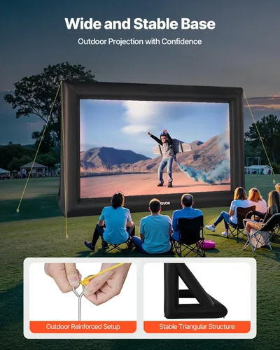 Miniatura 5 de VEVOR Pantalla de proyector inflable de 20 pies, pantalla de cine inflable para exteriores con soplador de aire de 250 W, pantalla de proyección