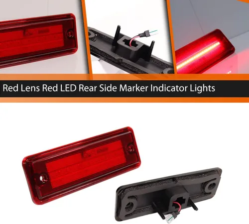 Miniatura 3 de ADIIL Luces LED de lente roja para parachoques trasero compatibles con 1978-1987 Chevrolet El Camino GMC Caballero, reemplazan las lámparas Luces