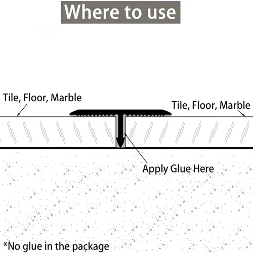 Miniatura 8 de Trimold 3 tiras de aluminio para moldura en T y transición de piso, tira divisora plana para umbral de puerta y unión de huecos de suelo de azulejos