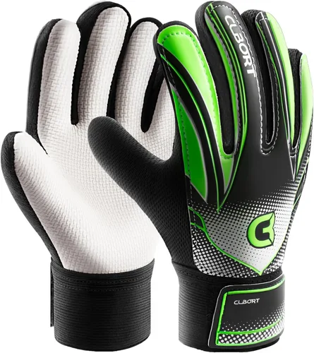 Guantes de portero de fútbol para jóvenes y niños, guantes de portero con palmas de súper agarre, guantes de fútbol antideslizantes, protección Verde