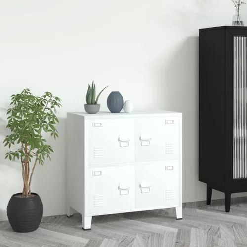 Miniatura 13 de Cabient de almacenamiento de metal de estilo industrial con 2 estantes, archivador de acero blanco con 6 puertas para oficina en casa, garaje