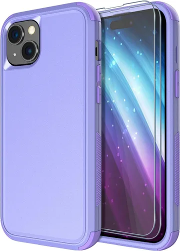 Miniatura 32 de Diverbox Funda para iPhone 15 Plus [a prueba de golpes] [a prueba de caídas] [protector de pantalla de vidrio templado], funda de protección