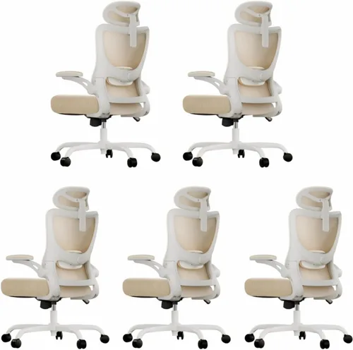 Miniatura 30 de Marsail - Silla ergonómica de oficina - Silla de escritorio con respaldo alto de malla y soporte lumbar ajustable, silla giratoria con ruedas
