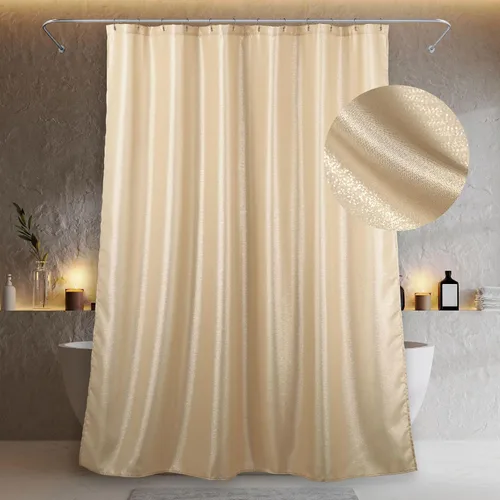 Miniatura 9 de Cortina de ducha con purpurina rosa rubor: cortinas de tela metálica brillante de lujo para decoración de baño de niñas coquetas – Fancy Glam lindos