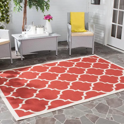 Miniatura 39 de SAFAVIEH Courtyard Collection - Alfombra decorativa de 2 x 3 pies 7 pulgadas, verde oscuro y beige, no desprende pelusa y de fácil cuidado