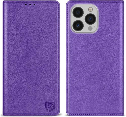 Miniatura 24 de ZZXX Funda tipo cartera para iPhone 13 con bloqueo RFID, soporte de ranura para tarjetas, funda protectora de cuero magnético fuerte plegable