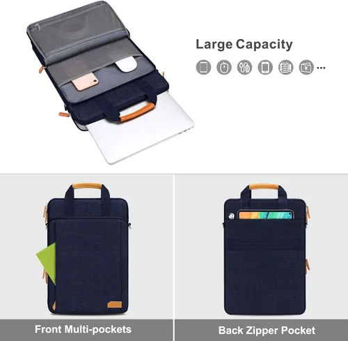 Miniatura 4 de MOSISO 360 Protective Laptop Bag, Computer Bag, Laptop Shoulder Bag with Trolley Sleeve&Front Pockets