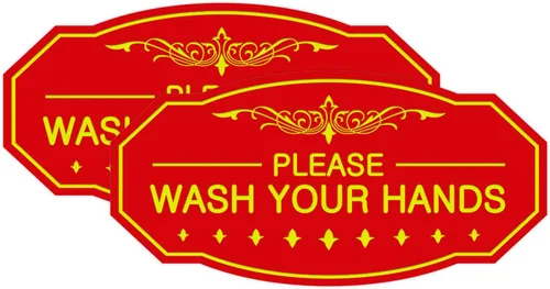 Miniatura 26 de Signs ByLITA Letrero de Victorian Please Wash Your Hands (plata cepillada) - Grande Brushed Silver