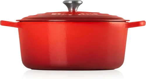 Miniatura 4 de Le Creuset Horno holandés redondo de hierro fundido esmaltado, 9 cuartos de galón, Cereza Cerise