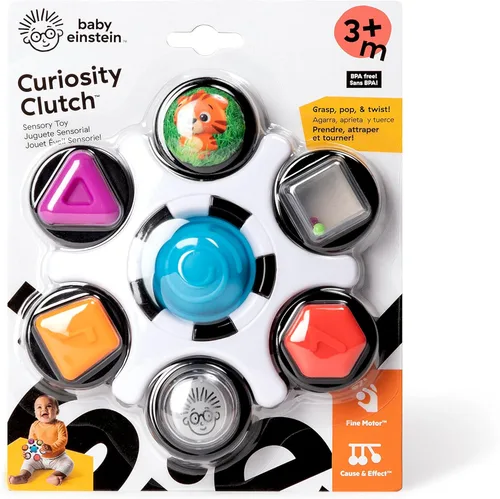 Miniatura 3 de Baby Einstein Curiosity - Juguete sensorial para ansiedad y sonajero Pop It, sin BPA, para bebés de 3 meses en adelante, multicolor Embrague