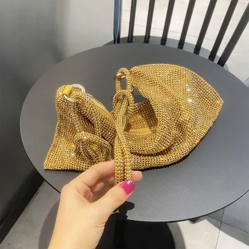 Miniatura 2 de Bolso de noche brillante con diamantes de imitación para mujer, bolso de mano plateado, bolso Hobo para fiesta, baile de graduación, boda