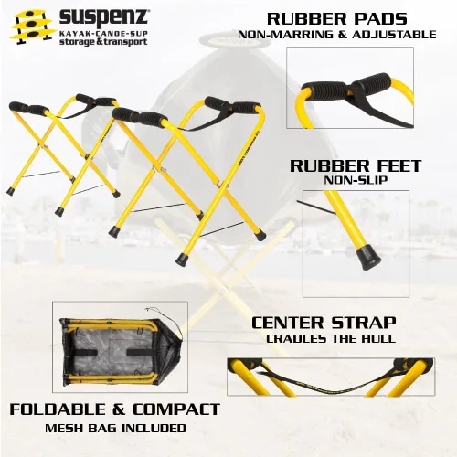 Miniatura 2 de Suspenz Soporte plegable para kayak, pequeños estantes portátiles para kayaks, canoas y SUPs - Capacidad de 150 libras - 22-1818