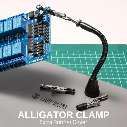 Miniatura 4 de SainSmart Estación de soldadura magnética con una base más grande de 11.1 x 7.1 pulgadas, lámpara de aumento LED 5X, 4 soportes para placa