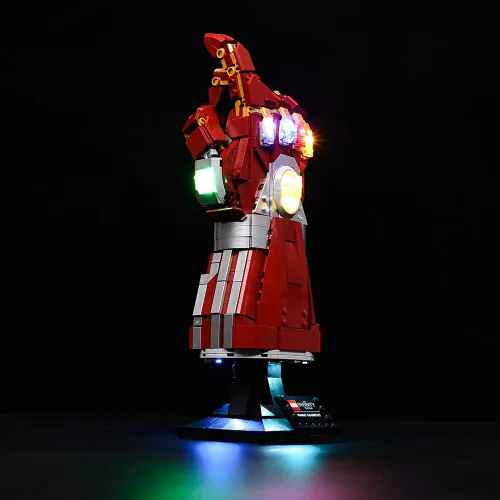 Miniatura 7 de Kyglaring Kit de iluminación LED diseñado para Lego Nano Gauntlet 76223 (sin modelo) y juego de luces compatible con réplica Iron Man Gauntlet