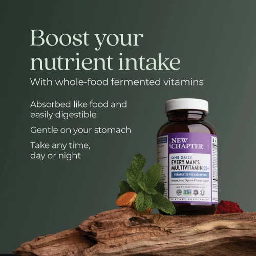 Miniatura 4 de New Chapter One Daily Every Man's Multivitamin 55+ - Ofrece apoyo para la vista, el sistema inmunológico y la energía celular* - Contiene