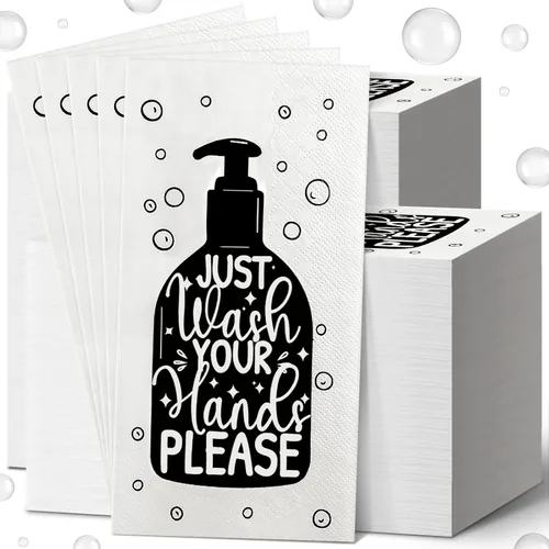 Yexiya 120 toallas de papel desechables para invitados, toallas de mano desechables para baño, servilletas decorativas de baño para tocador, boda,