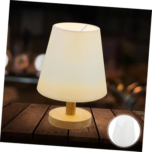 Miniatura 4 de CALLARON Lámpara pequeña de tela con clip para lámpara de mesa de pared (beige) Pantalla de tela para luz de mesa