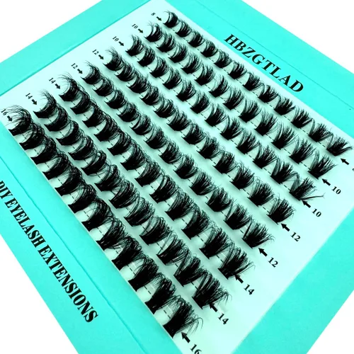Miniatura 3 de Mezcla de pestañas postizas 3D esponjosas de un solo racimo, abanicos de volumen, pestañas individuales segmentadas naturales para extensión