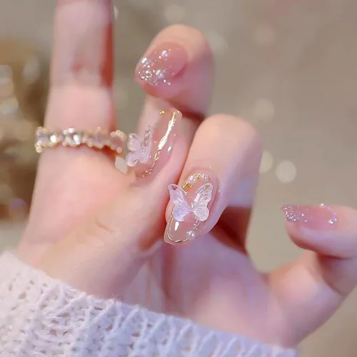 Miniatura 8 de RikView Uñas postizas a presión con forma de ataúd, uñas acrílicas largas con flores 3D, uñas postizas rosadas brillantes para mujeres, juego de 24