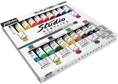 Miniatura 48 de Pebeo Acrílicos de Alta Viscosidad para Estudio Fino, Juego de 30 x 20 ml, Modelo: 833431 Conjunto de 30 X 20 Ml