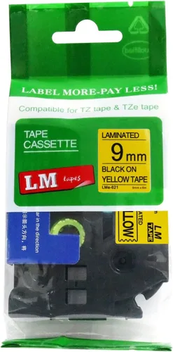 Miniatura 19 de Cinta LM - Brother PT-1010 3/8 pulgadas (0.354 in 0.35 laminadas) Negro sobre transparente compatible con TZe P-Touch Cinta para rotuladora Brother