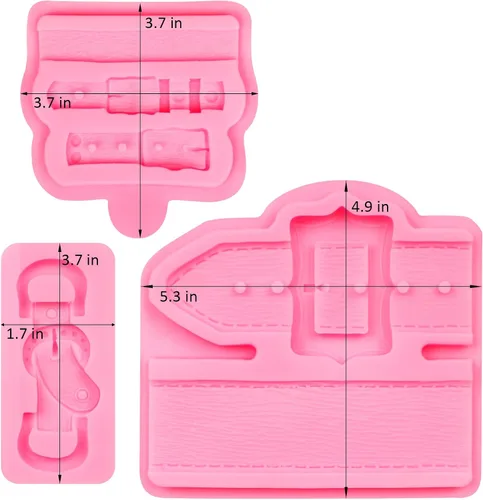 Miniatura 2 de Moldes de silicona para cinturón, moldes de chocolate, molde para hornear para decoración de pasteles, decoración de cupcakes, caramelo, azúcar