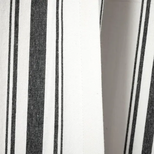 Miniatura 5 de Lush Decor Farmhouse Stripe - Par de paneles de cortinas de ventana de algodón teñido con hilo a rayas, 42" An x 84" L, Negro - Encanto rústico