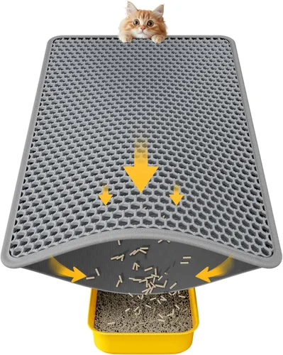 Miniatura 7 de Tapete sanitario para gatos, tapete pequeño que atrapa la orina, fácil de limpiar, caja sanitaria impermeable, a prueba de orina y antideslizante