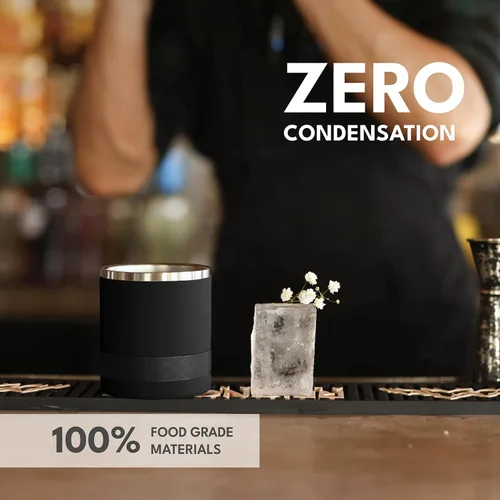 Miniatura 4 de Elemental Recess Vaso bajo de 10 oz, taza de acero inoxidable de triple pared con tapa de Tritan no fracturable, vaso de whisky aislado, taza
