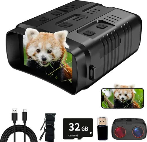 Gafas de visión diurna/nocturna 4K | Binoculares de visión nocturna con aplicación inteligente – Rango de visión de hasta 2642 pies, pantalla LCD HD