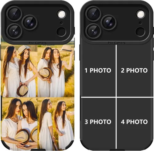 Miniatura 11 de Funda personalizada para iPhone 17, 16, 15, 14, 13, 12, 11 Pro/Max/Air/Puls, piel sintética + material TPU, bolsa de aire de cuatro esquinas es