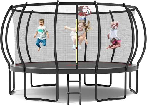 Tatub - Grandes trampolines al aire libre de 10, 12, 14, 15 y 16 pies para niños y adultos, trampolines de calabaza recreativos al aire libre con
