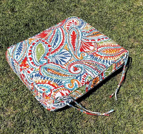Miniatura 6 de BELLRINO Juego de 4 fundas de cojín decorativas impermeables para exteriores, de 24 x 24 x 4 pulgadas, para silla, asiento, jardín, banco, porche