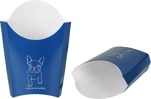 Miniatura 38 de Restaurantware Bio Tek - Taza de papas fritas desechables de 4.7 x 3.5 x 5.1 pulgadas, 100 vasos desechables para refrigerios, papel azul y blanco