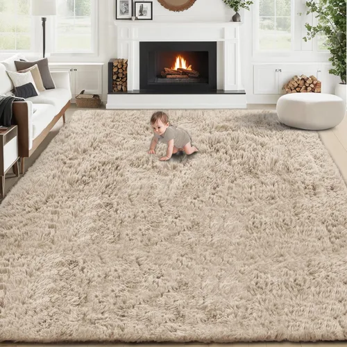 Miniatura 56 de Alfombra de pasillo 2x6 para dormitorio: Alfombras suaves de pelo largo lavables, pequeña alfombra de interior de felpa difusa para pasillo, junto a