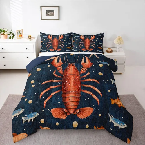 Miniatura 32 de Erosebridal Juego de edredón de tiburón, tamaño individual, juego de ropa de cama de vida oceánica para niños y niñas, color verde azulado