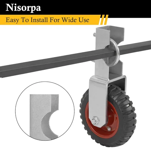 Miniatura 4 de Rueda de puerta de 6 pulgadas Nisorpa, juego de 2 ruedas de soporte de puerta con uso para puertas de 1-3/8" a 2-1/2", rueda de puerta de granja
