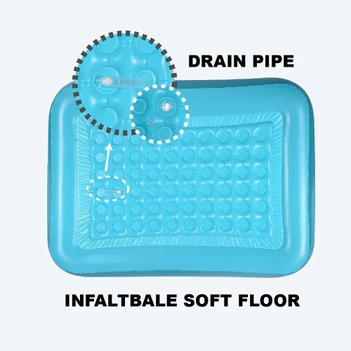 Miniatura 7 de Piscina inflable para niños, piscina infantil de 59 x 45 x 20 pulgadas con suelo inflable suave, piscinas inflables duraderas para patio trasero, 59