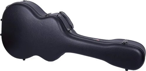 Miniatura 18 de Crossrock Funda de fibra de vidrio para guitarras acústicas 000/OM de 12 trastes, con compartimento para accesorios, correas de mochila, bloqueo