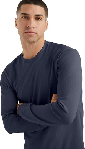 Miniatura 4 de Hanes Camiseta de algodón de manga larga para hombre, camiseta clásica de cuello redondo para hombre, disponible en tallas altas