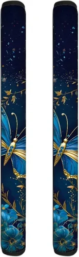 DISNIMO Juego de 2 fundas para manijas de puerta de refrigerador con diseño floral de mariposa azul, protector de decoración de electrodomésticos