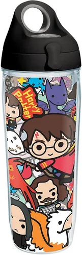 Miniatura 14 de Tervis Harry Potter Group Charms - Vaso con envoltura y tapa negra, taza de 16 onzas, transparente Negro/Blanco