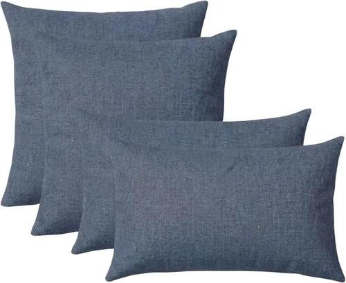 Miniatura 7 de RSH DECOR: Sunbrella Juego de 4 almohadas lumbares y cuadradas 20 x 12 pulgadas y 17 x 17 pulgadas Tela resistente al agua y a la decoloración